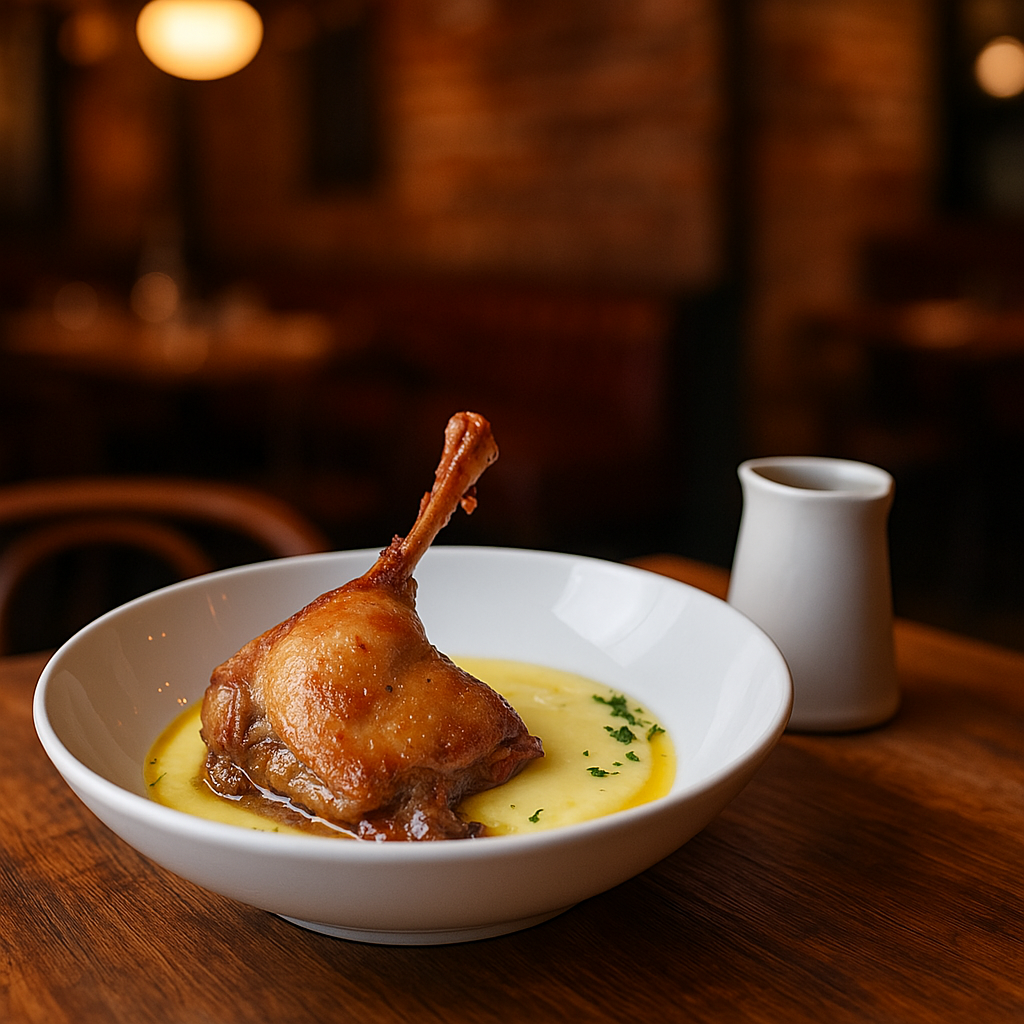 Confit Duck with Red Wine Jus